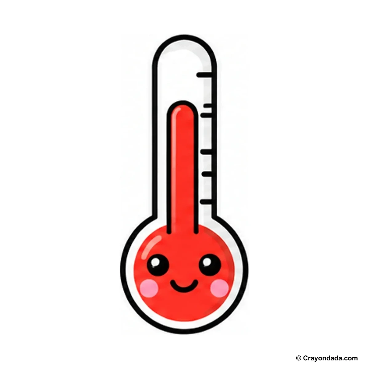 How to Draw a Thermometer finished drawing