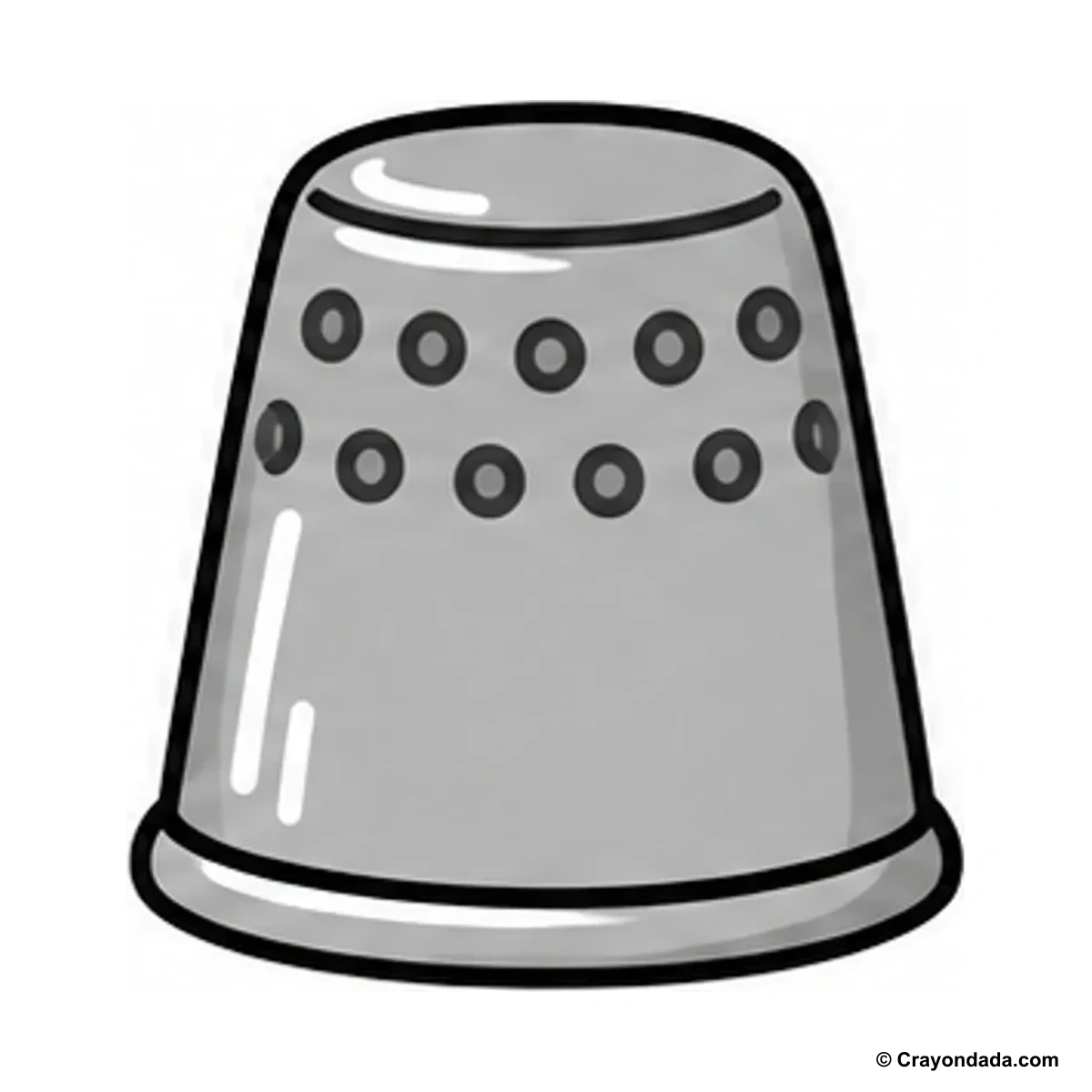 How to Draw a Thimble finished drawing