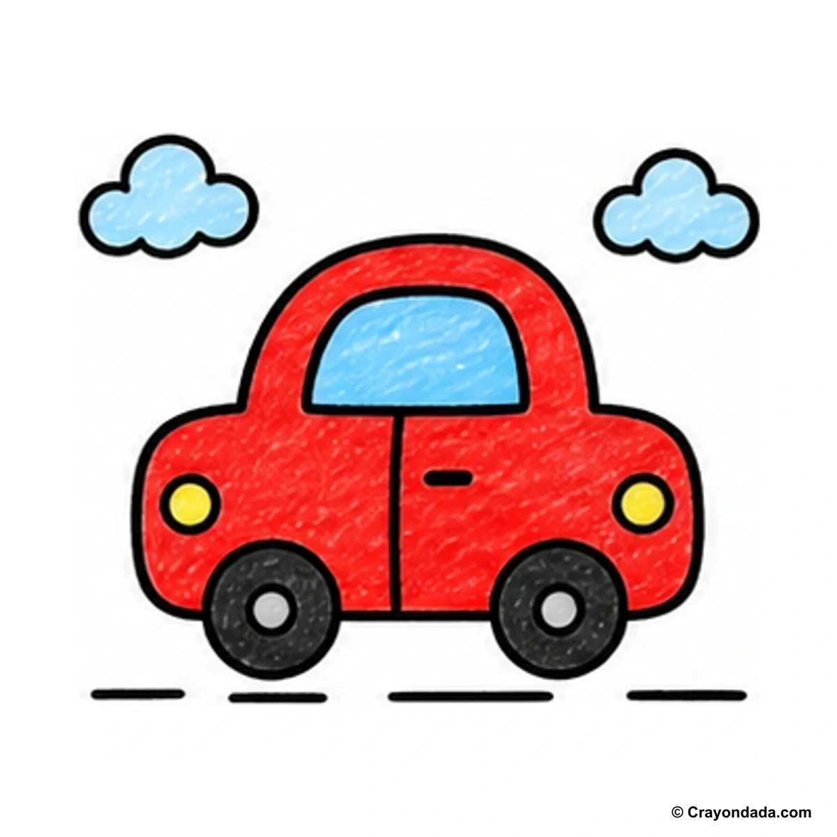 How to Draw a Tiny Car finished drawing