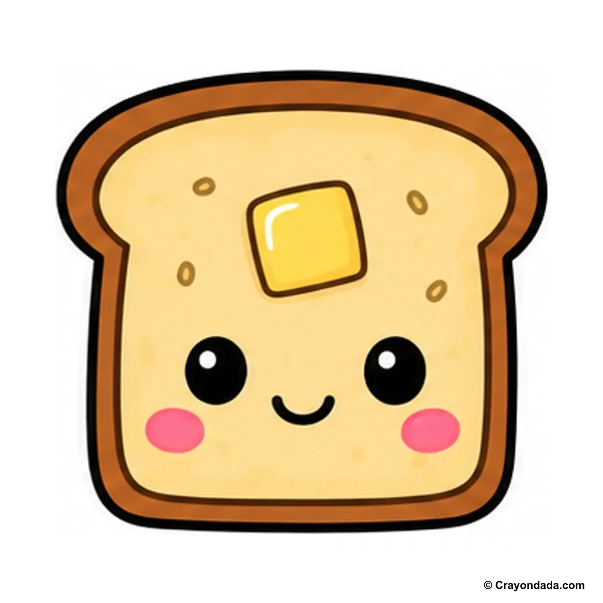 How to Draw a Toast Slice finished drawing