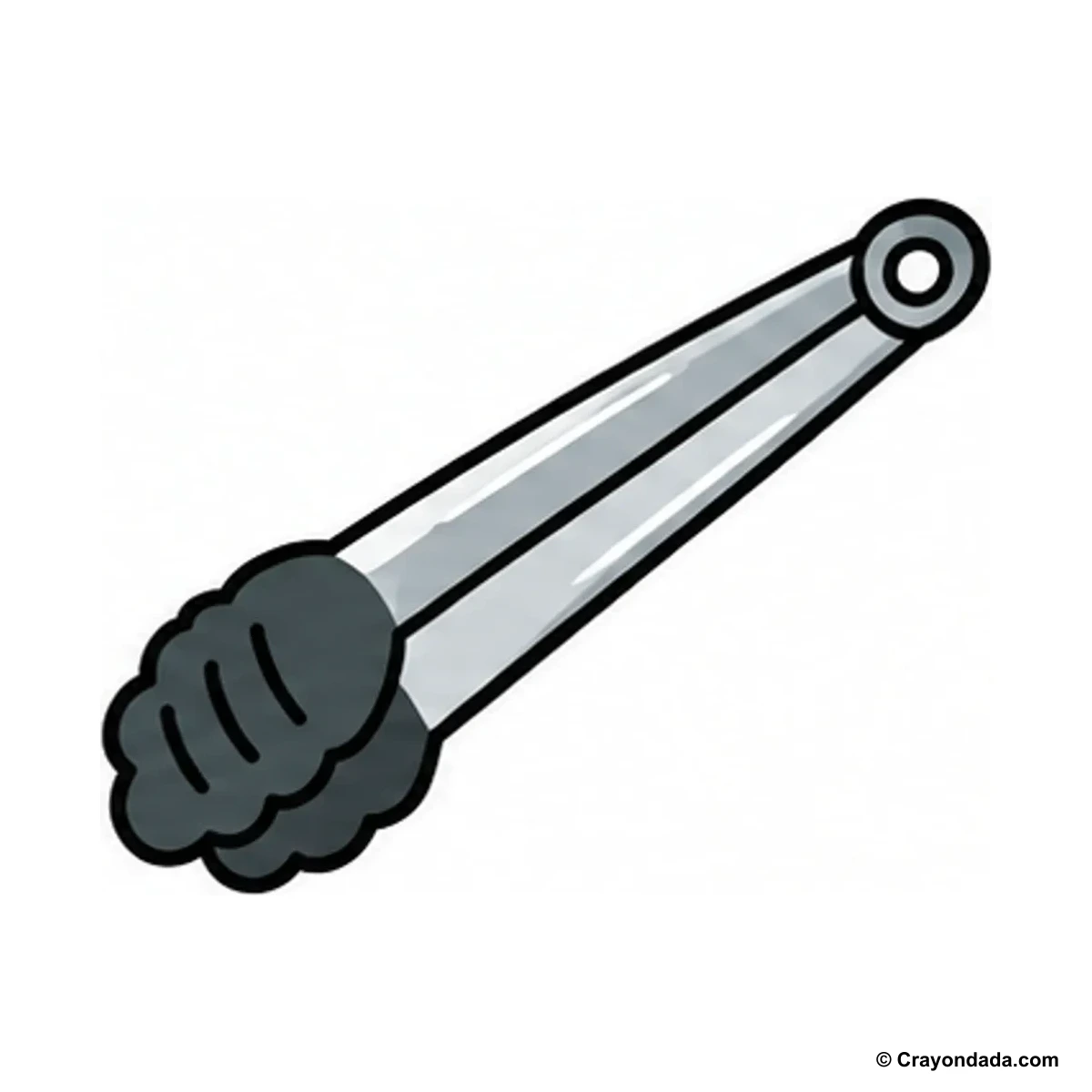 How to Draw Tongs finished drawing