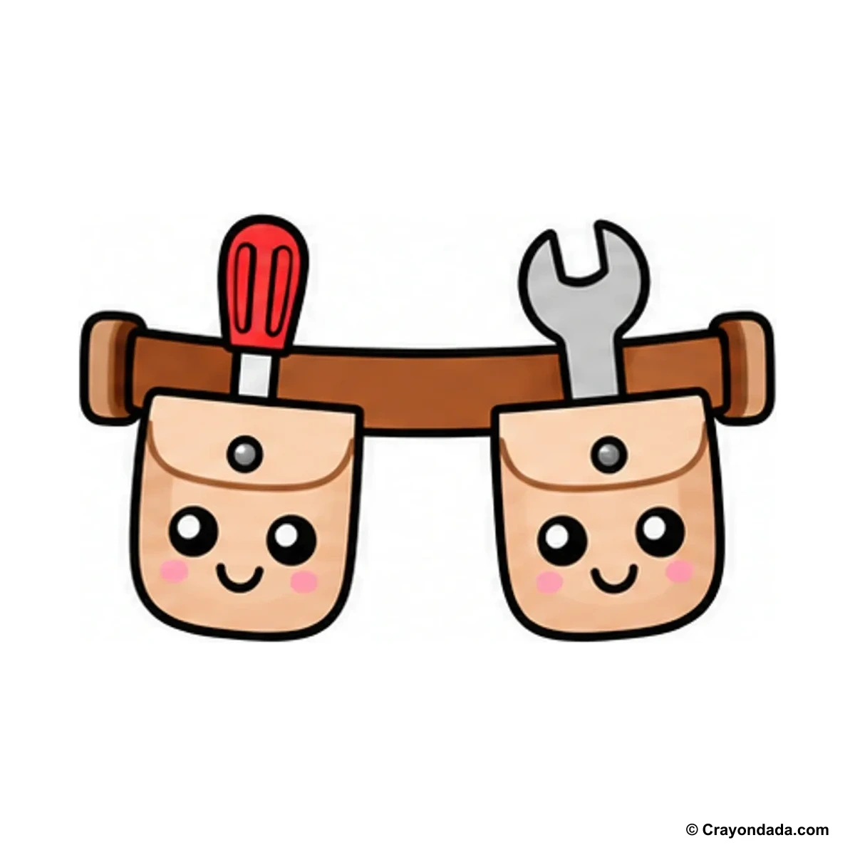 How to Draw a Tool Belt finished drawing