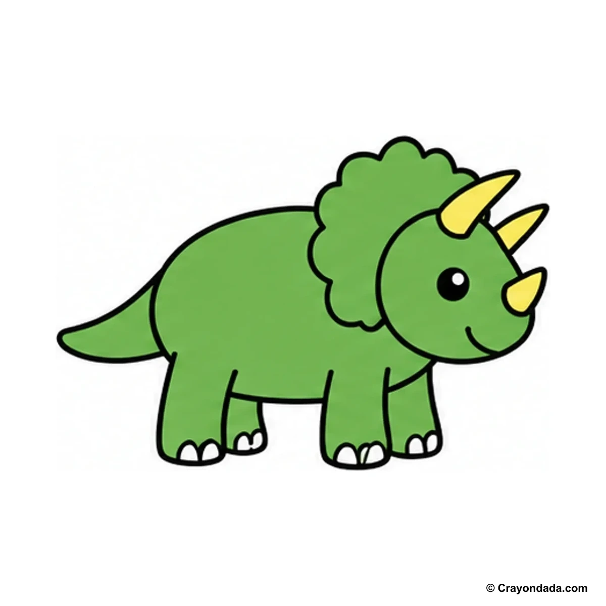 How to Draw a Triceratops finished drawing