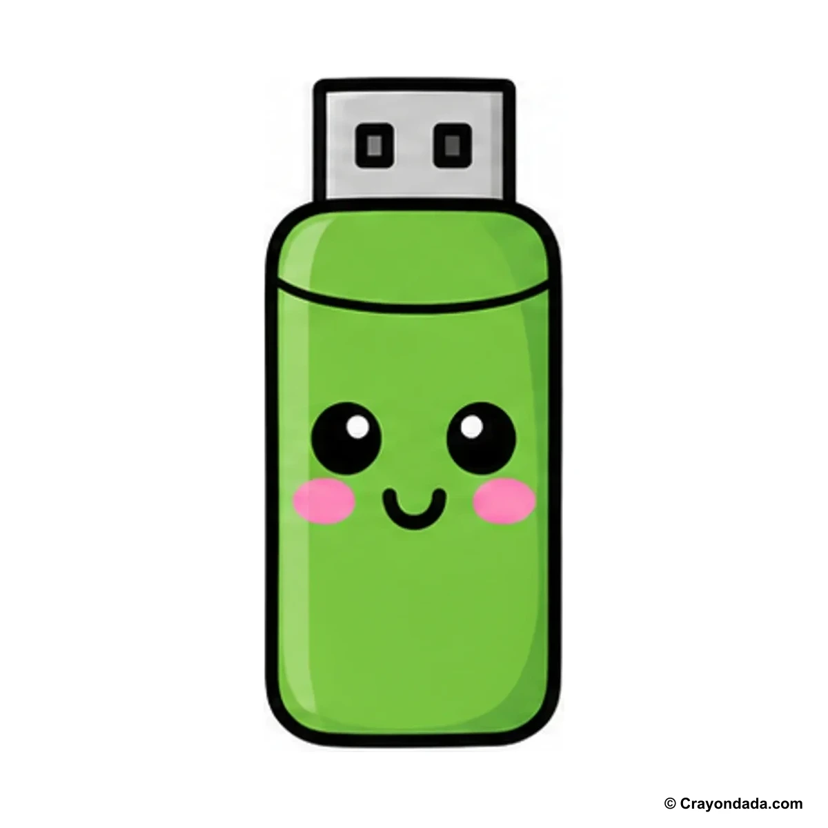 How to Draw a USB Drive finished drawing