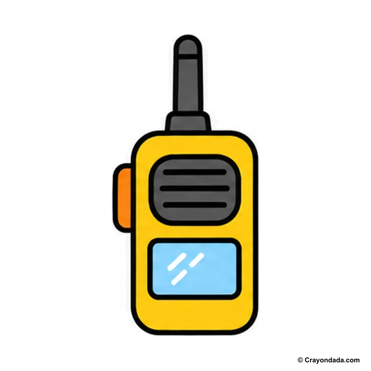 How to Draw a Walkie-Talkie finished drawing