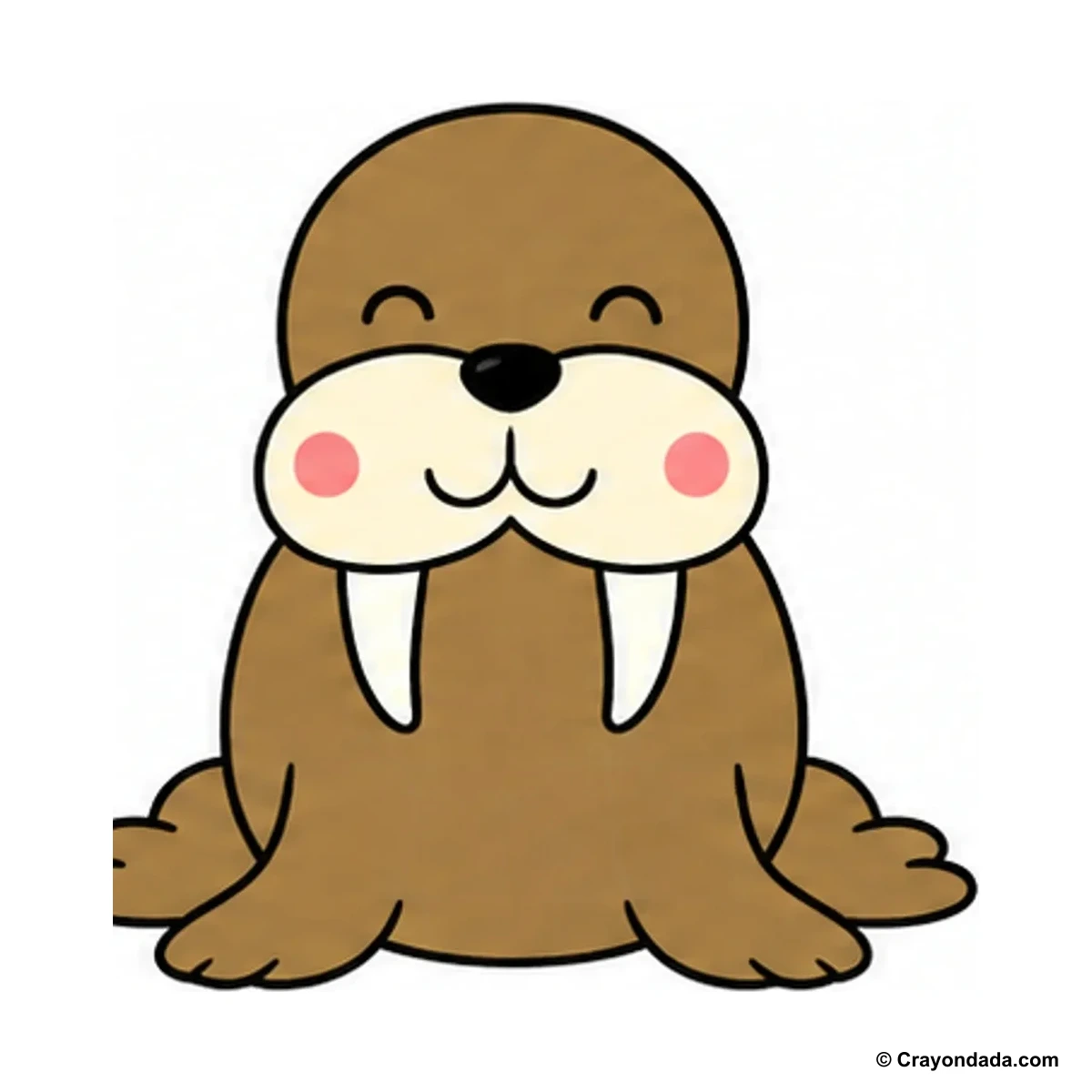 How to Draw a Walrus finished drawing