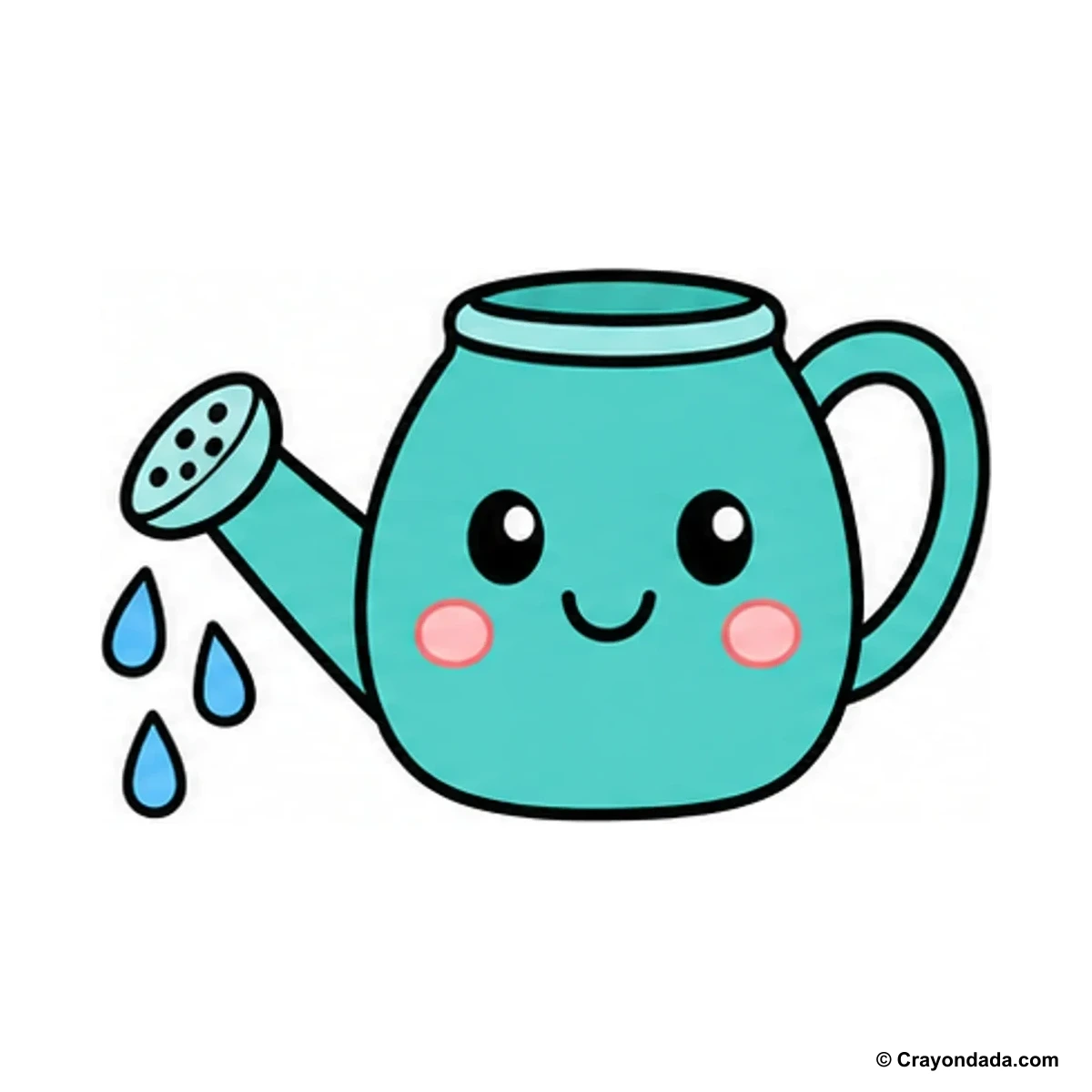 How to Draw a Watering Can finished drawing