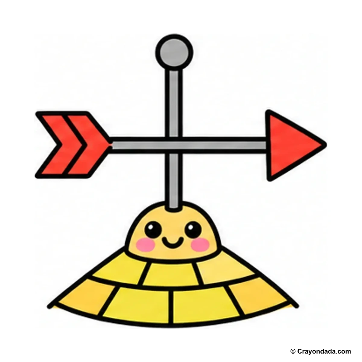 How to Draw a Weather Vane finished drawing