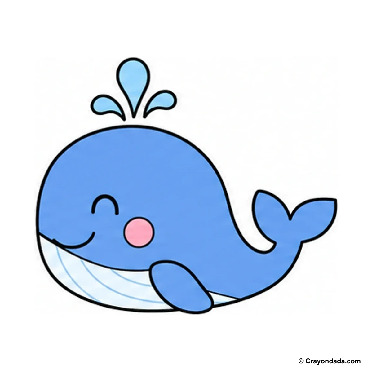 How to Draw a Whale finished drawing