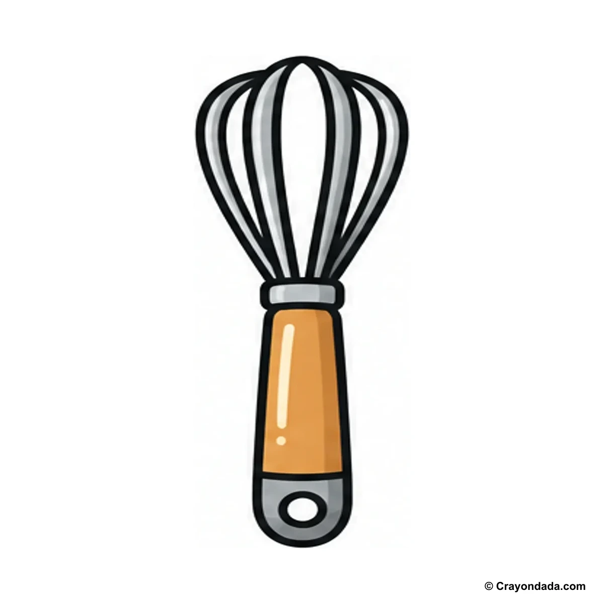 How to Draw a Whisk finished drawing