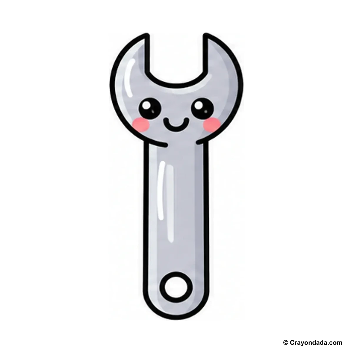 How to Draw a Wrench finished drawing